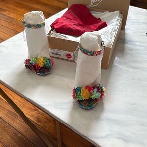 Christian Louboutin Red and Blue Heels